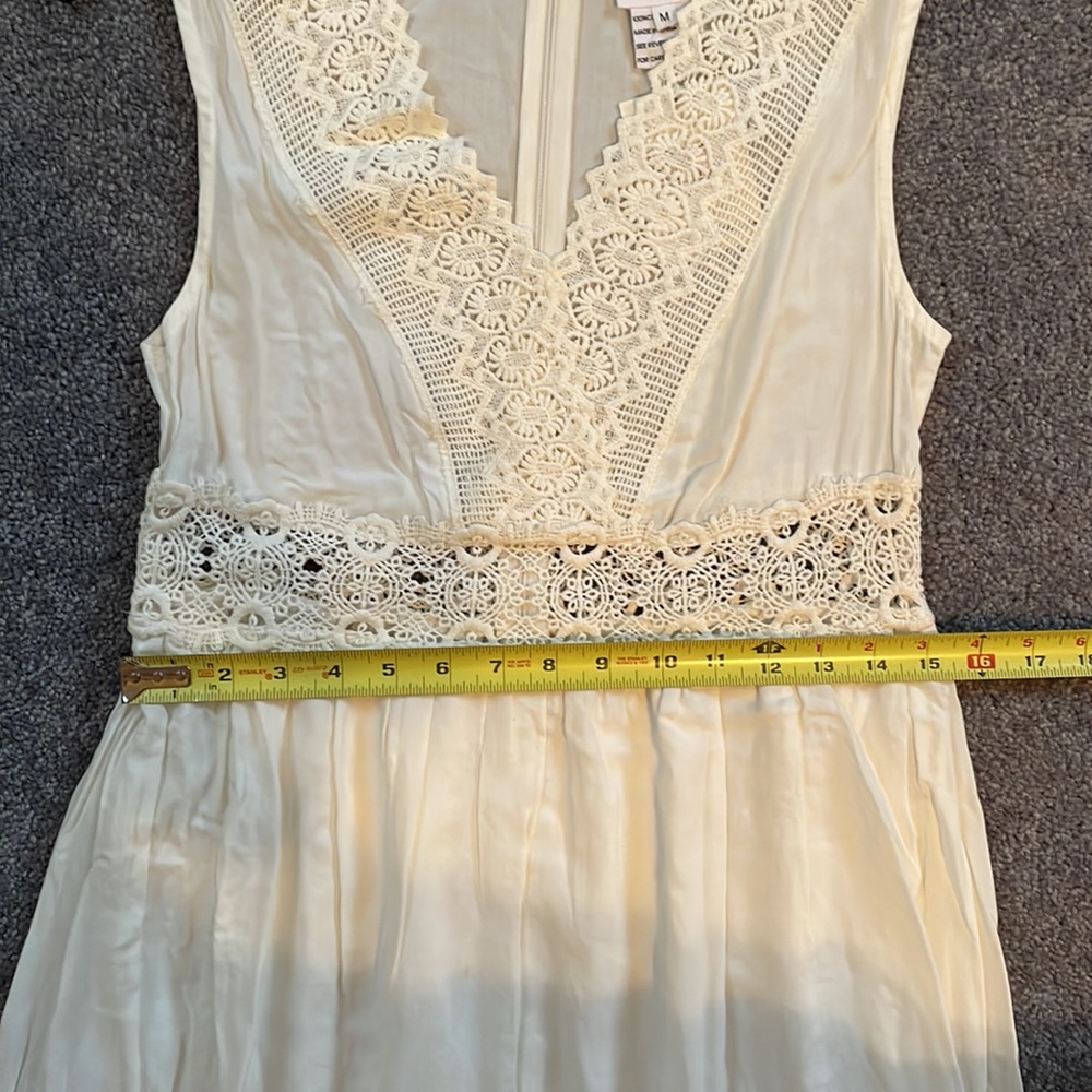 NWT Nu New York bohemian white midi dress with lace cutout trim - Picture 9 of 10